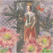 Maagd Vrouw Portret Antiek Kleurrijke Rijk Sticker (Voorkant)