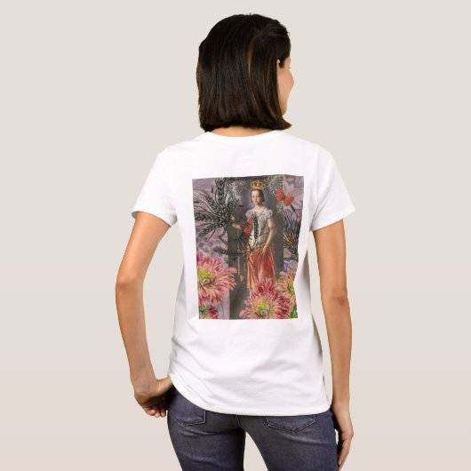 Maagd Vrouw Portret Antiek Kleurrijke Rijk T-shirt (Achterkant volledig)