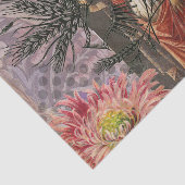 Maagd Vrouw Portret Antiek Kleurrijke Rijk Tissuepapier (Detail)