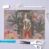 Maagd Vrouw Portret Antiek Kleurrijke Rijk Tissuepapier (Craft)