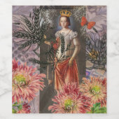 Maagd Vrouw Portret Antiek Kleurrijke Rijk Wijn Etiket (Enkel label)