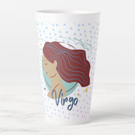 Maagd Vrouw Zodiac Moderne Latte Mok (Voorkant)