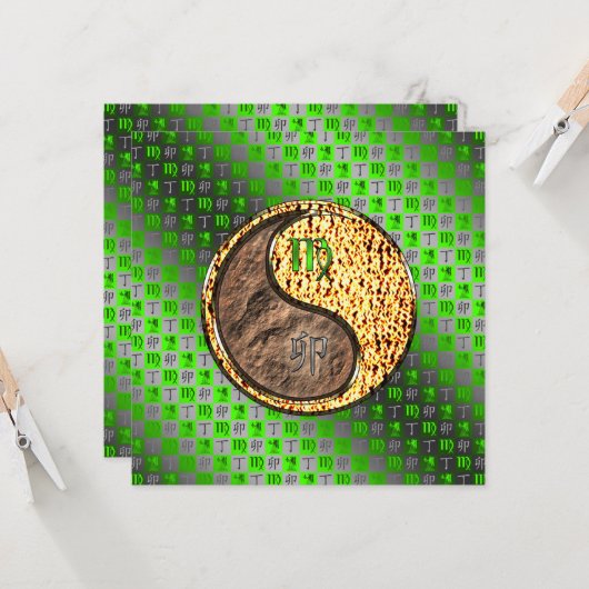 Maagd & Vuur Konijn Kaart (Voorkant / Achterkant in situ)