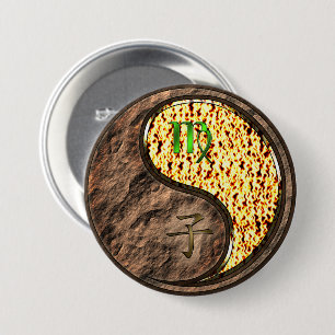 Maagd & Vuur Rat Ronde Button 7,6 Cm