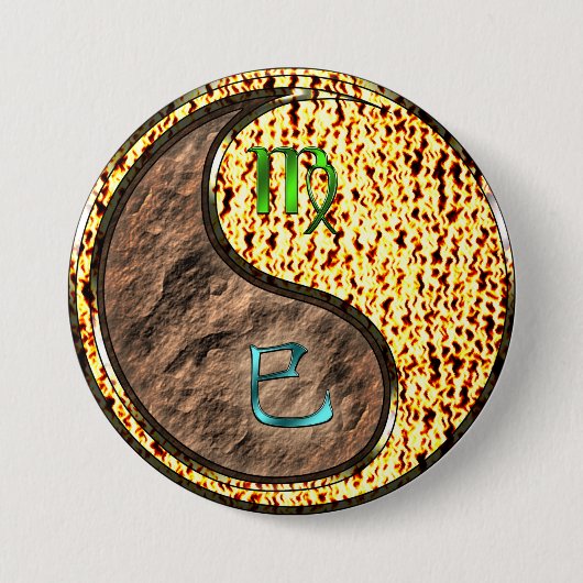 Maagd & Vuur Slang Ronde Button 7,6 Cm (Voorkant)