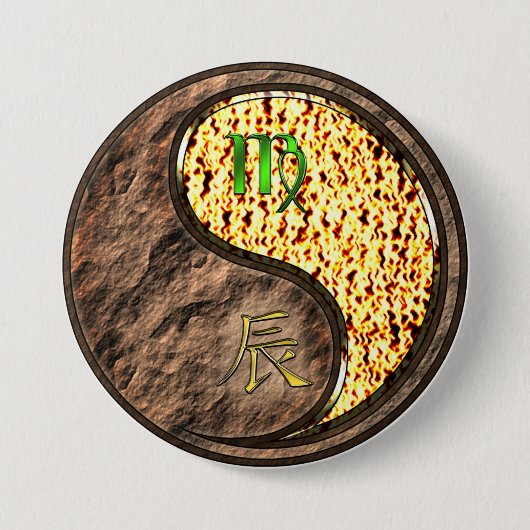 Maagd & Vuurdraak Ronde Button 7,6 Cm (Voorkant)