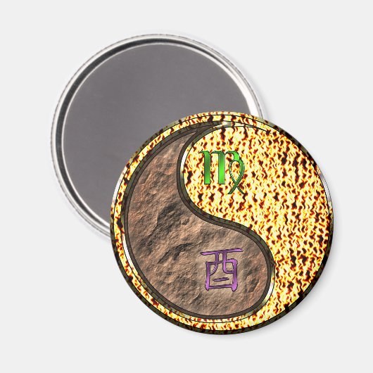 Maagd & Vuurhaan Magneet (Voorkant / Achterkant)