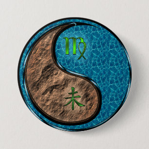 Maagd & Water Geit Ronde Button 7,6 Cm