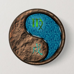 Maagd & Water Hond Ronde Button 7,6 Cm