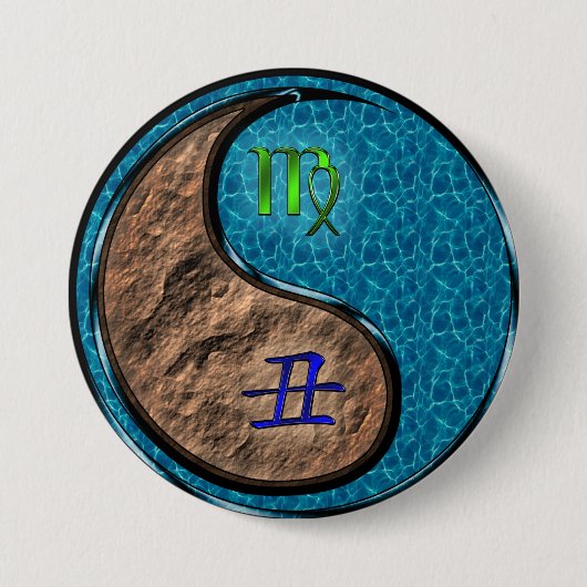Maagd & Water Os Ronde Button 7,6 Cm (Voorkant)