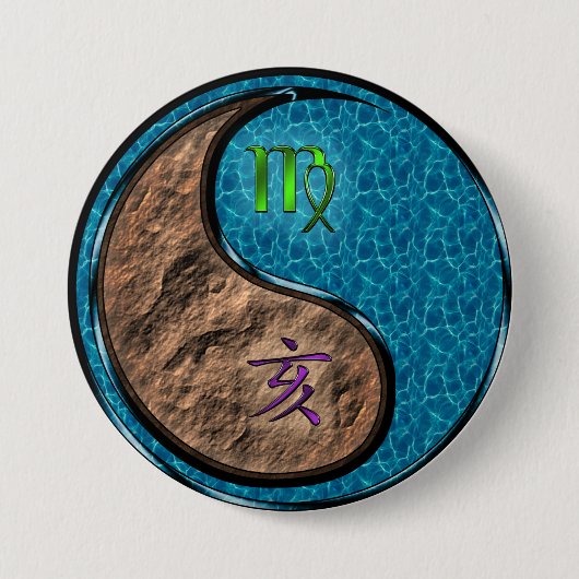 Maagd & Water Varken Ronde Button 7,6 Cm (Voorkant)