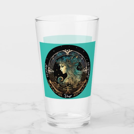 Maagd Zodiac Aanpasbare Bier Glas (Voorkant)