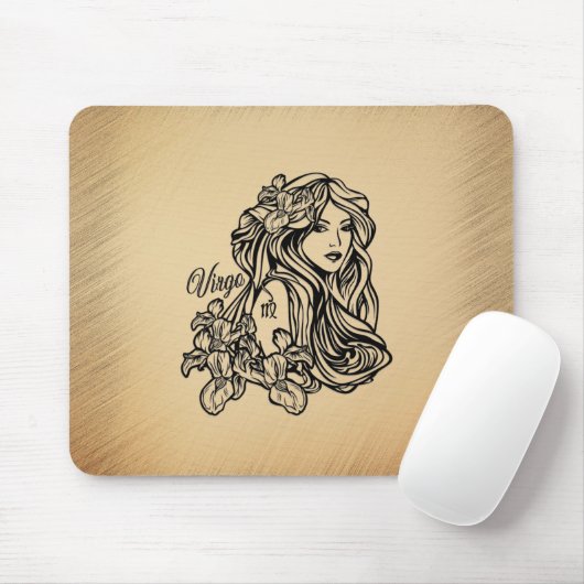 Maagd Zodiac Antieke Uiterlijk Muismat (Met muis)
