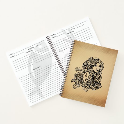 Maagd Zodiac Antieke Uiterlijk Notitieboek (Binnen)