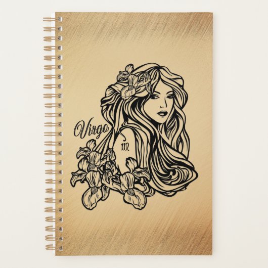 Maagd Zodiac Antieke Uiterlijk Planner (Voorkant)