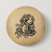 Maagd Zodiac Antieke Uiterlijk Ronde Button 7,6 Cm (Voorkant)