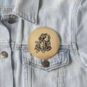 Maagd Zodiac Antieke Uiterlijk Ronde Button 7,6 Cm (In situ)