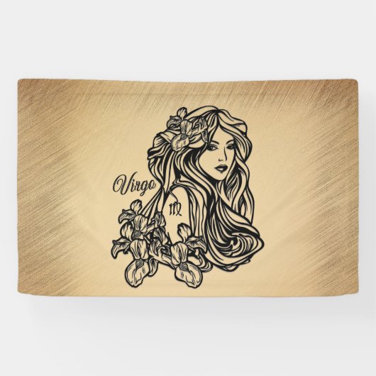 Maagd Zodiac Antieke Uiterlijk Spandoek (Horizontaal)