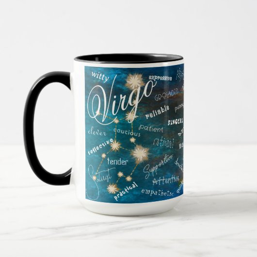 Maagd Zodiac Astrologie Traits Constellation Text Mok (Links)