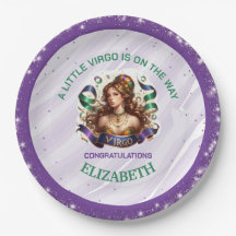 Maagd Zodiac Baby Shower Lavendel en Groen