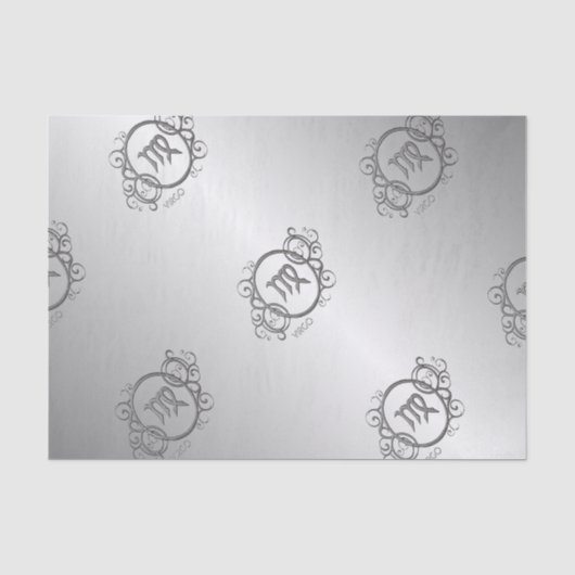 Maagd Zodiac Design Zilver Tissuepapier (Voorkant)
