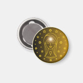 Maagd Zodiac Embleem | Minimaal Hemels Symbool Magneet (Voorkant / Achterkant)