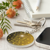 Maagd Zodiac Embleem | Minimaal Hemels Symbool Sleutelhanger (Voorkant Rechts)