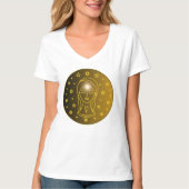 Maagd Zodiac Embleem | Minimaal Hemels Symbool T-shirt (Voorkant)