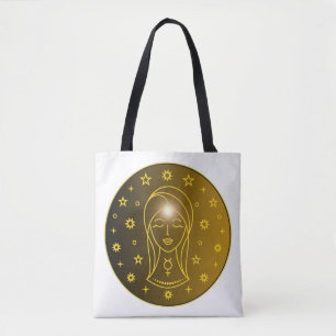 Maagd Zodiac Embleem Minimaal Hemels Symbool Tote Bag