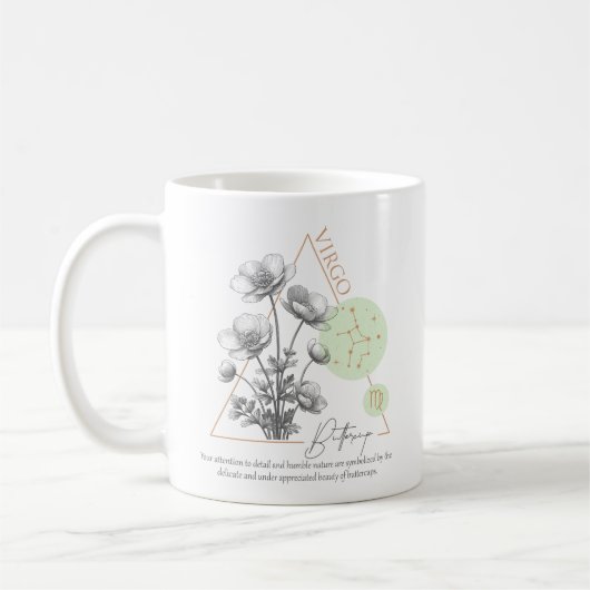 Maagd zodiac geboorte bloem maand verjaardag koffiemok (Links)