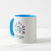 Maagd Zodiac Glyph Aster Bloemen Mok (Voorkant links)