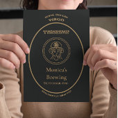 Maagd Zodiac Gouden Apothekersetiket Persoonlijk Briefkaart