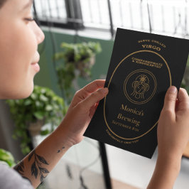 Maagd Zodiac Gouden Apothekerslabel Persoonlijk Briefkaart