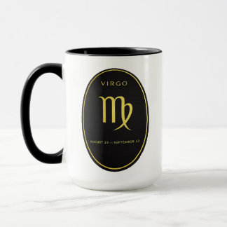 Maagd Zodiac Gouden Ovaal Embleem Mok | Luxe Astro