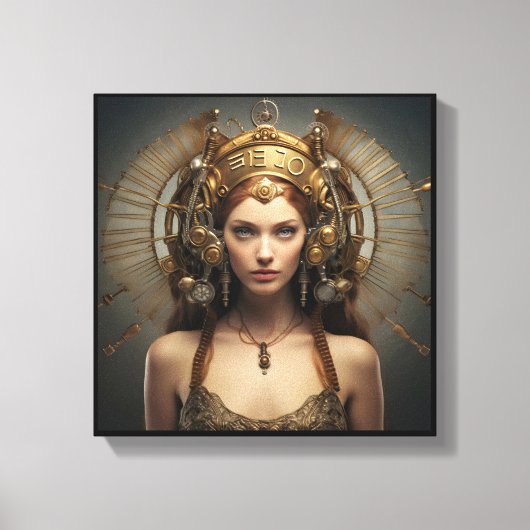 Maagd Zodiac Kunst Canvas – Mechanica Astral Afdruk (Voorkant)