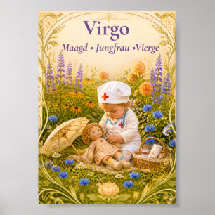 Maagd Zodiac Kunst Droomachtige Astrologie Colle Poster
