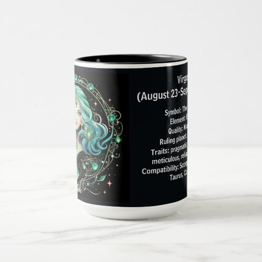 Maagd Zodiac Kunst voor 23 augustus–22 september Mok (Midden)
