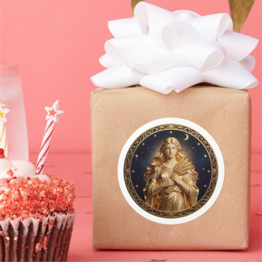 Maagd Zodiac Maagd Ronde Sticker (Feest)