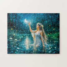 Maagd Zodiac met door de maan verlichte maagd die 