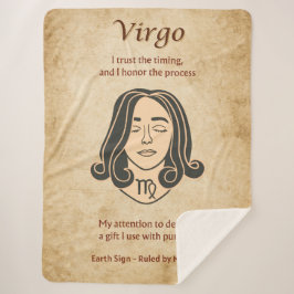 Maagd Zodiac met Mindful Strength Affirmaties Sherpa Deken
