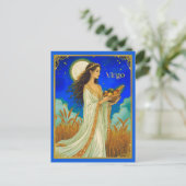 Maagd Zodiac Schoonheid Onder een Nachtelijke Heme Briefkaart (Staand voorkant)