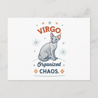 Maagd Zodiac Sphynx Kat Georganiseerde Chaos Kunst Briefkaart
