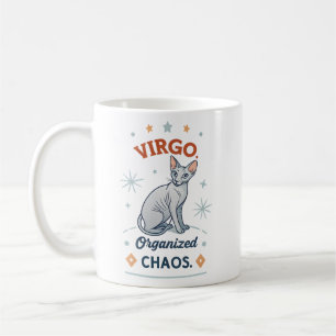 Maagd Zodiac Sphynx Kat Georganiseerde Chaos Kunst Koffiemok