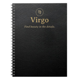 Maagd Zodiac Spiraal Notebook - Nep Leer Uiterlijk Notitieboek