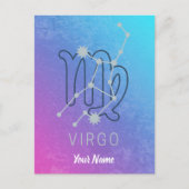 Maagd Zodiac Sterrenteken Horoscoop Constellatie Feestdagenkaart (Voorkant)