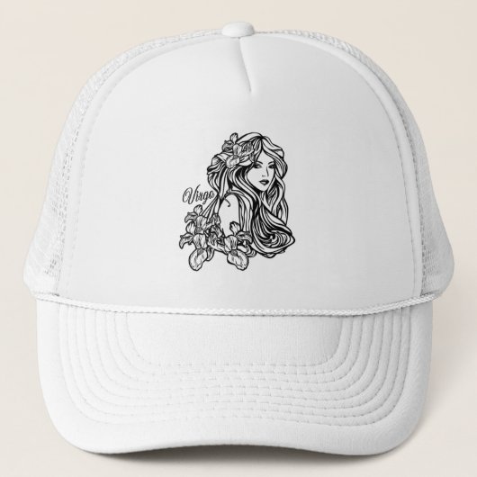 Maagd Zodiac-symbool en -teken Trucker Pet (Voorkant)