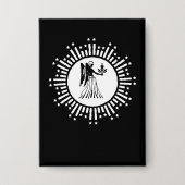 Maagd Zodiac-symbool met sterren & stralende zonne Button (Voorkant)