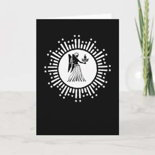 Maagd Zodiac-symbool met sterren & stralende zonne Kaart