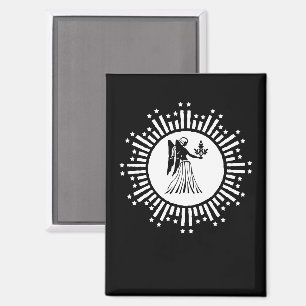 Maagd Zodiac-symbool met sterren & stralende zonne Magneet