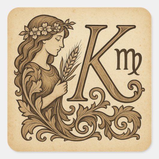 maagd Zodiac tas (K) Vierkante Sticker (Voorkant)